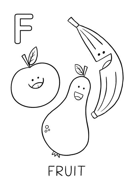 Coloring F is for Fruit