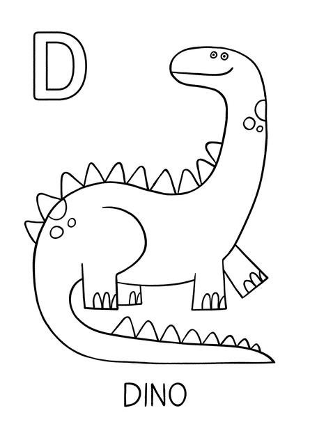 Coloring D is for Dino