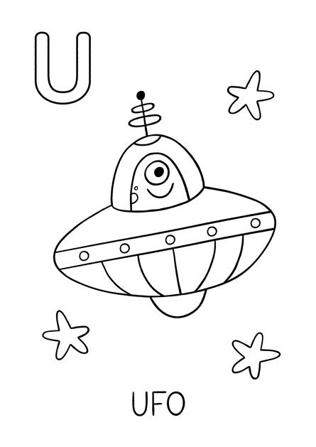 Coloring U is for Ufo
